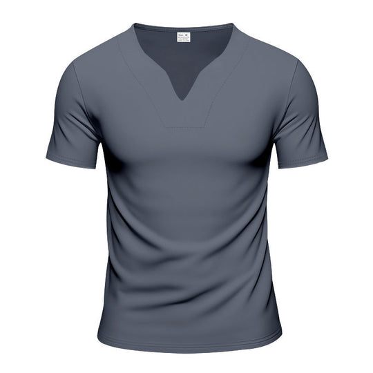 Herren kurzärmliges T-Shirt mit V-Ausschnitt und atmungsaktivem Stoff