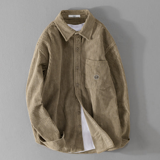 Herren Feincord-Überhemd mit weichem Griff, seitlich verlängerter Saum und Brusttasche Shop Nory