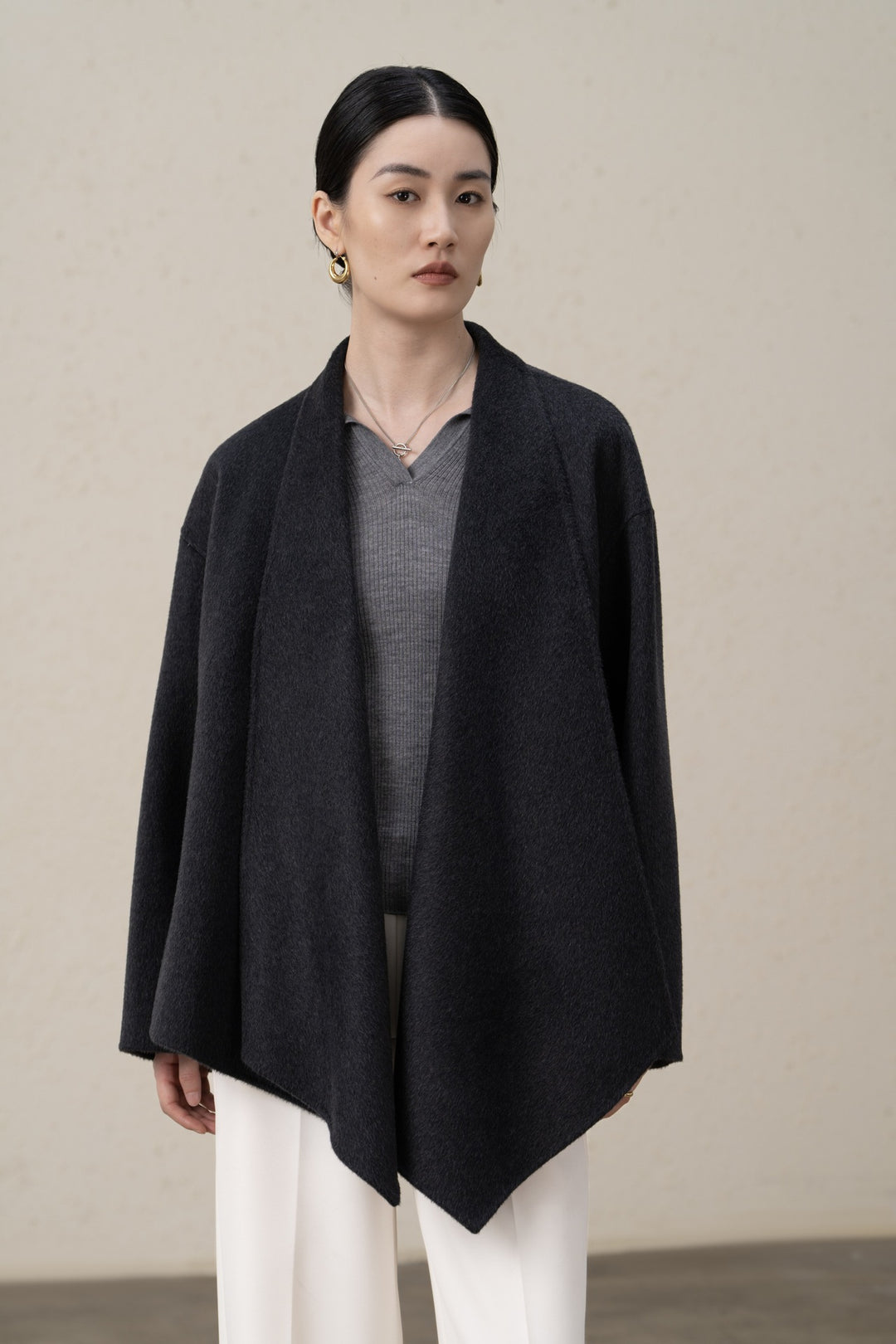 Damen Gemütlicher Offener Strickcardigan Shop Nory