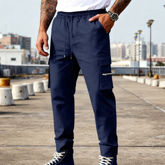 Herren Cargojogger mit elastischem Bund, Kordelzug und Reißverschlusstaschen Shop Nory