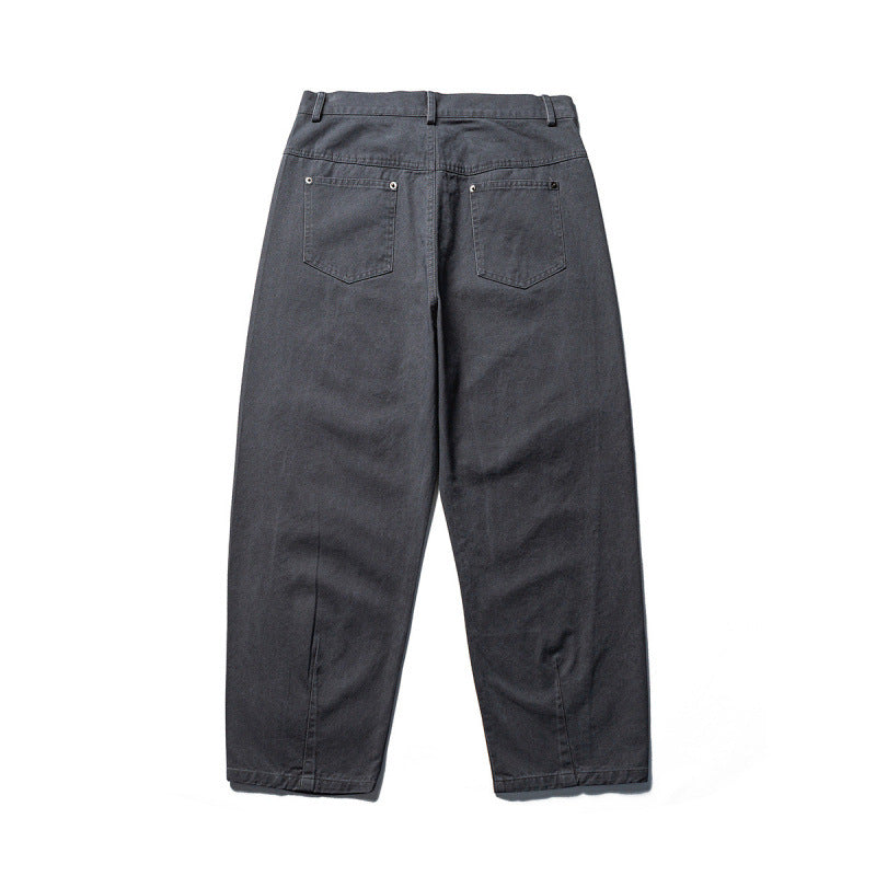 Herren Konisch geschnittene Twill-Hose mit hoher Taille und fünf Taschen Shop Nory