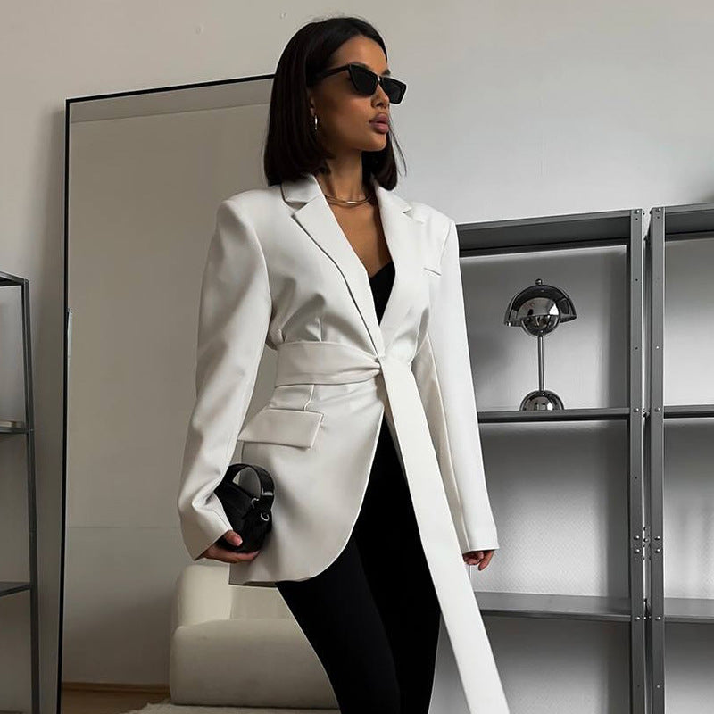 Damen eleganter Blazer mit Taillengürtel
