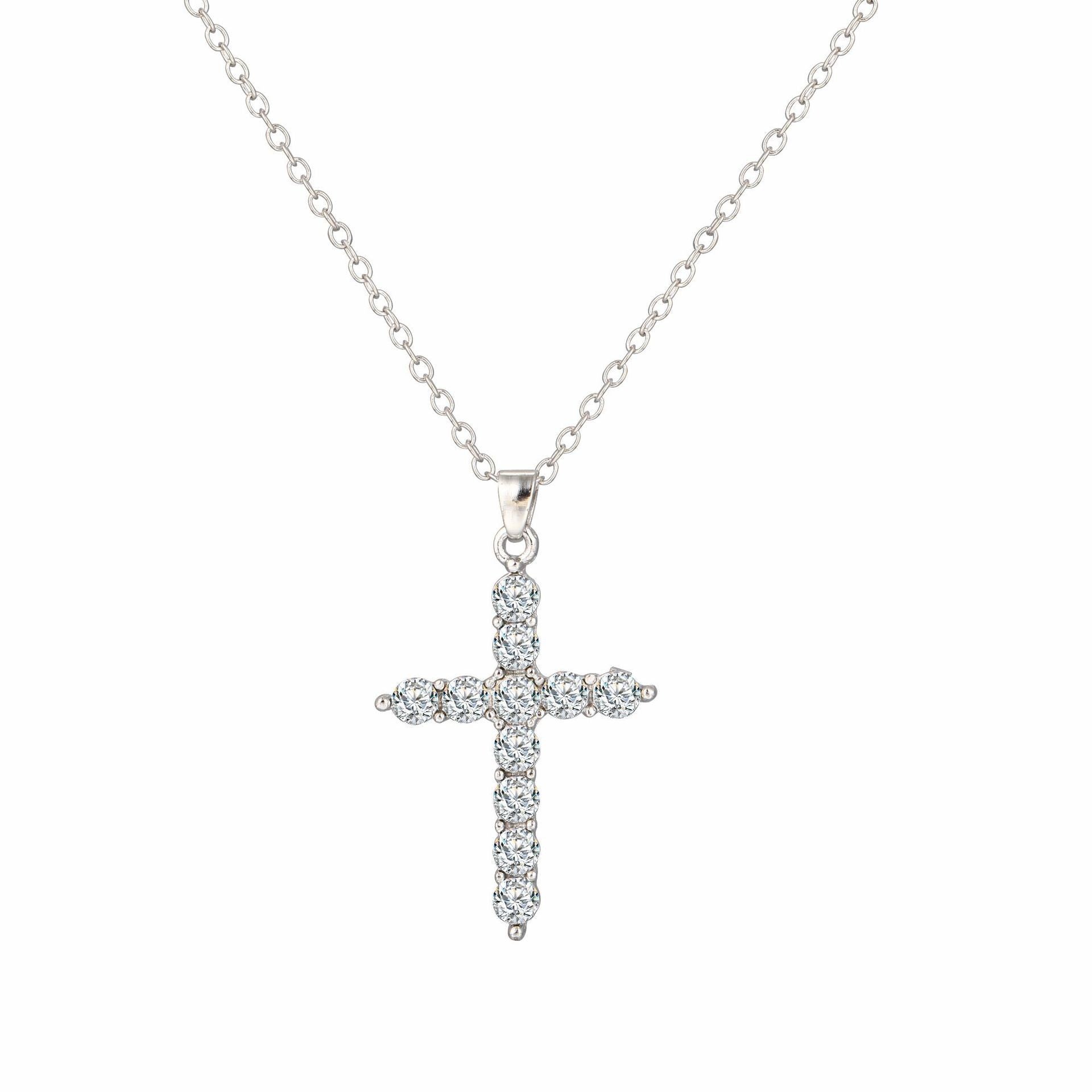 Damen Halskette mit filigranem Kreuzanhänger und hochwertiger Kette Shop Nory