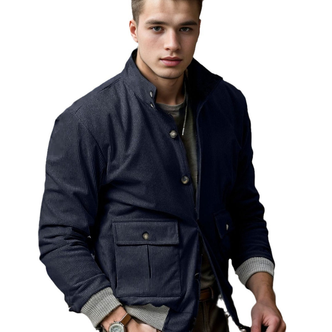 Herren Corduroy-Fieldjacke mit Pattentaschen und Stehkragen Shop Nory