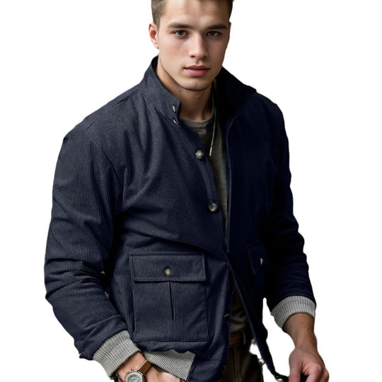 Herren Corduroy-Fieldjacke mit Pattentaschen und Stehkragen Shop Nory