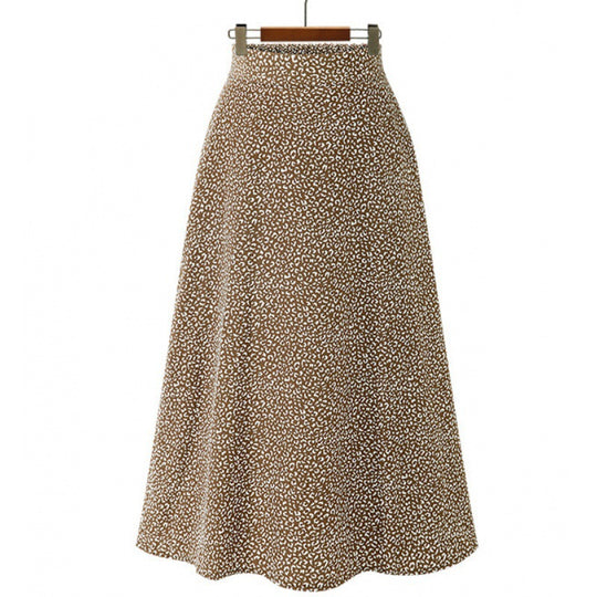 Damen hochtaillierter A-Linien Midirock aus Bouclé-Strick Shop Nory