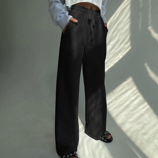 Damen Weite Jogginghose aus Baumwoll-Sweat mit Elastikbund und Kordelzug Shop Nory