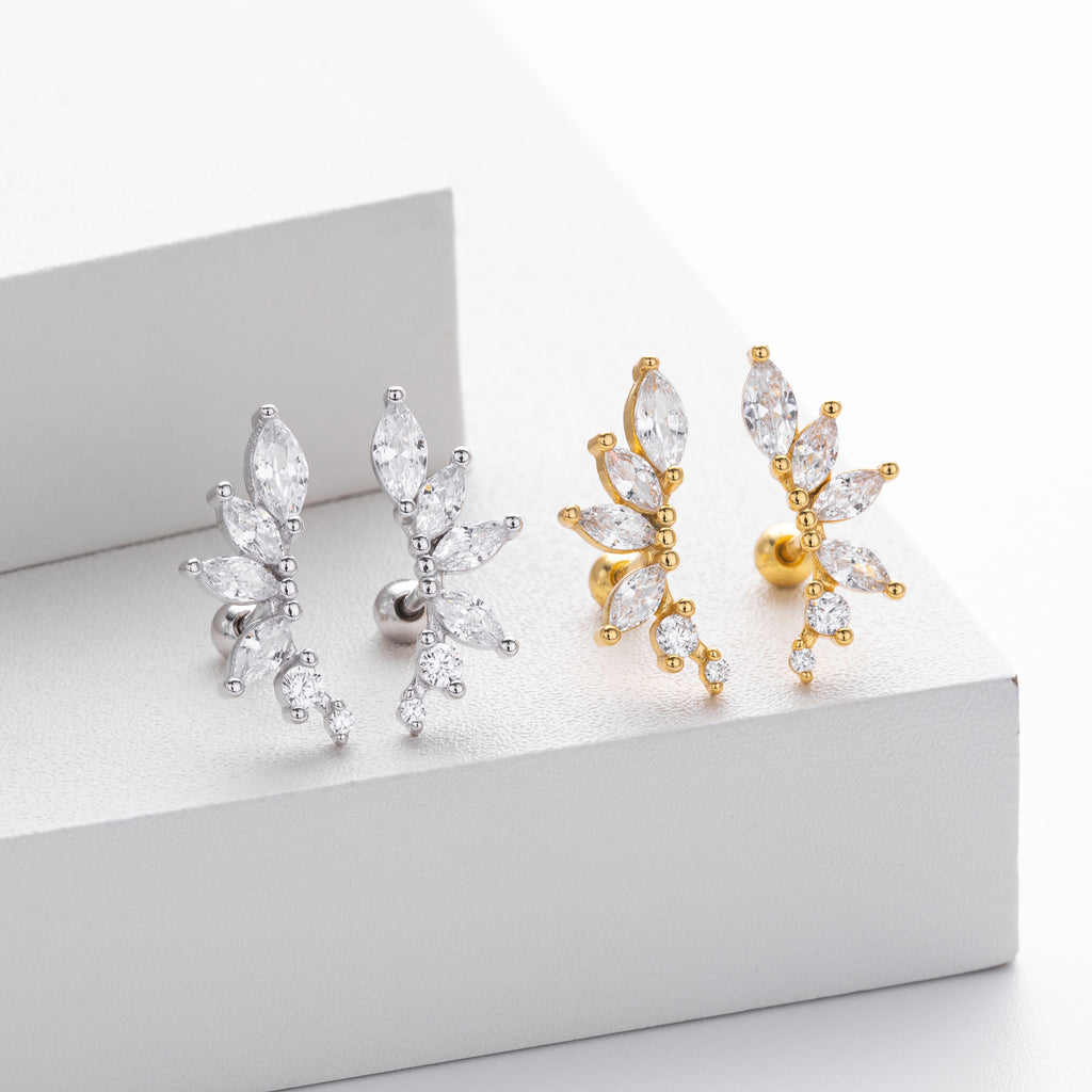 Damen Ohrhänger mit luxuriösem Zirkon-Arrangement aus 925 Sterling Silber Shop Nory