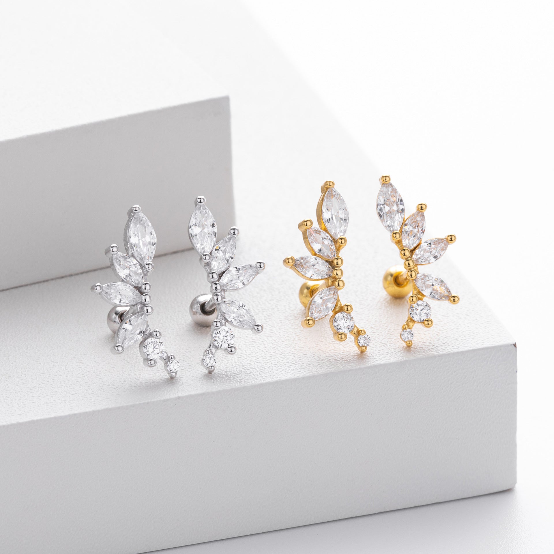 Damen Ohrhänger mit luxuriösem Zirkon-Arrangement aus 925 Sterling Silber Shop Nory