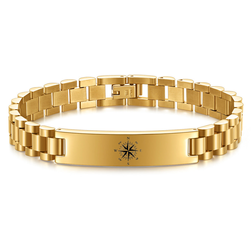 Herren Armband mit Kompass-Motiv und modernem Edelstahl-Design Shop Nory