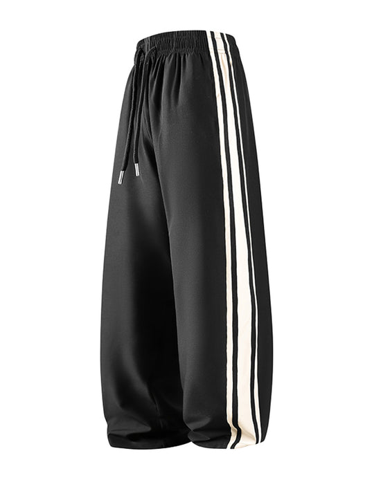 Damen Weite Trackpants mit Tunnelzugbund und seitlichen Kontraststreifen Shop Nory