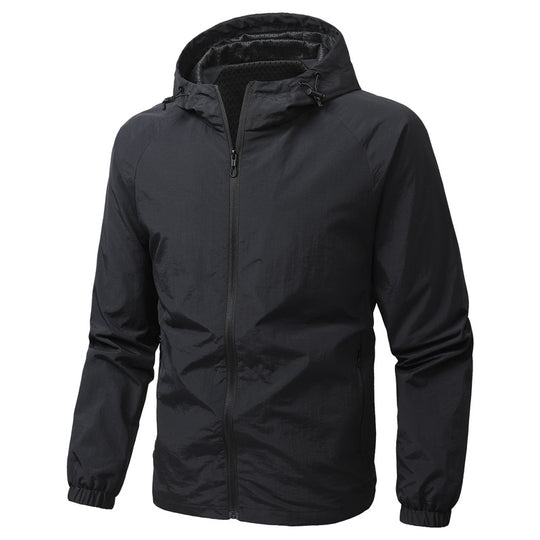 Herren Leichte Funktionsjacke mit verstellbarem Kapuzenkragen Shop Nory