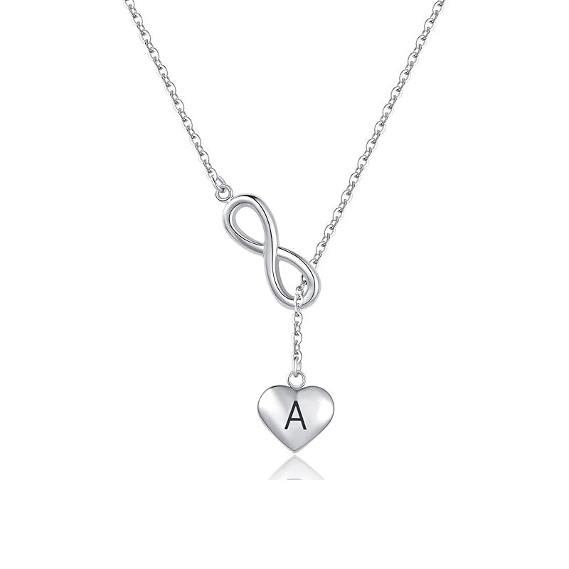 Damen Halskette mit unendlichem Symbol und personalisiertem Herzanhänger Shop Nory