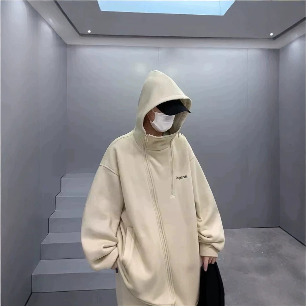 Unisex Oversized Fleecejacke mit hohen Kragen und Reißverschluss Shop Nory