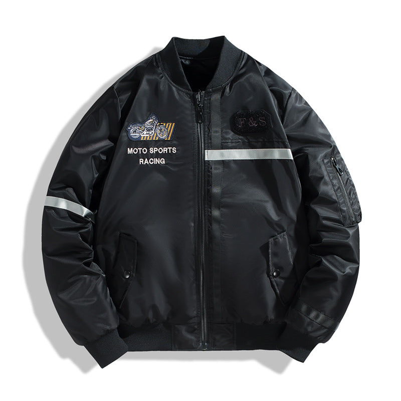 Herren Bomberjacke im Fliegerjackenstil mit reflektierenden Streifen, Utility‑Taschen und leichter Thermofütterung Shop Nory