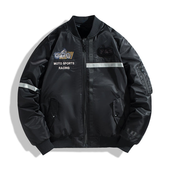 Herren Bomberjacke im Fliegerjackenstil mit reflektierenden Streifen, Utility‑Taschen und leichter Thermofütterung Shop Nory