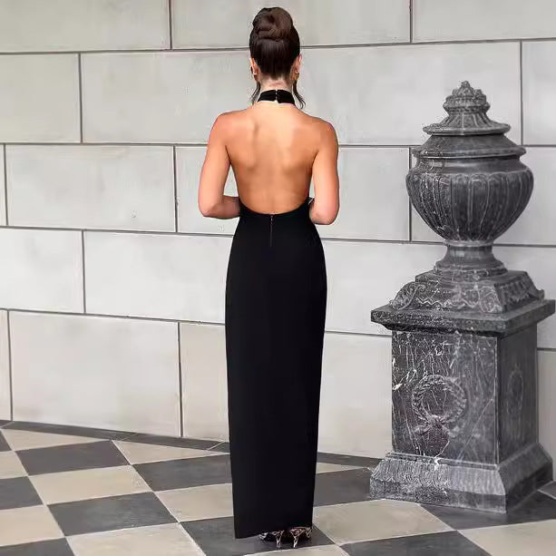 Damen Elegantes Abendkleid mit hohem Schnitt und seitlichem Schlitz Shopnory