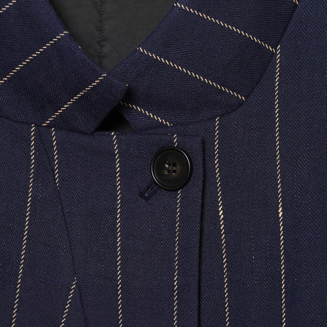 Damen Kurzblazer im Boxy-Cut mit Stehkragen und Nadelstreifen Shop Nory