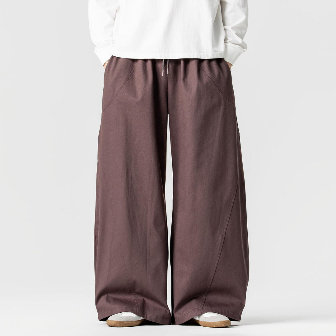 Herren Weite Lounge‑Hose im Palazzo‑Cut aus Baumwollmix mit Tunnelzug und Eingrifftaschen Shop Nory