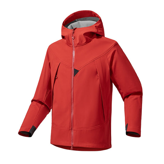 Herren Technische Softshell-Outdoorjacke mit Kapuze winddichtem Stretch und Zwei-Wege-Reißverschluss Shop Nory