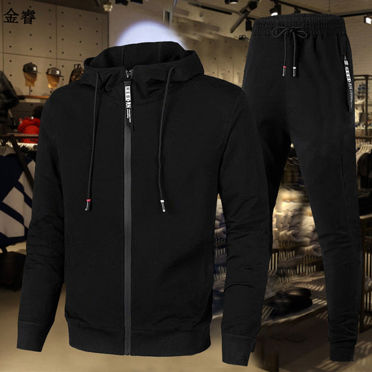 Herren nan zweiteiliges Trainingsset mit durchgehendem Reißverschluss Hoodie, Kordelzug und schmal zulaufender Jogginghose Shop Nory