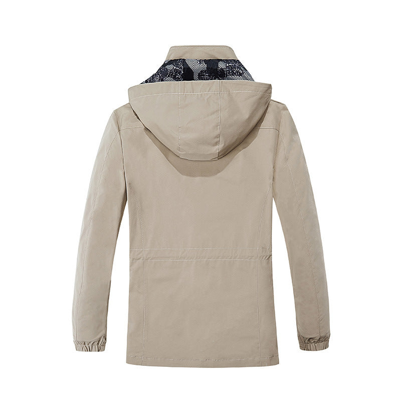Herren Kapuzen-Parka im Canvas-Utility-Stil mit Camouflage-Innenfutter Shop Nory