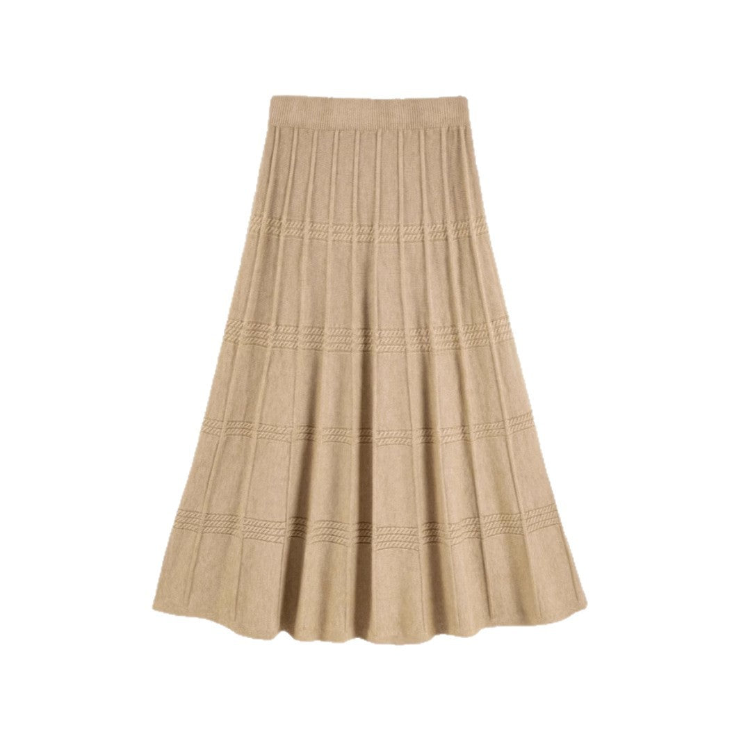 Damen Eleganter Strick-Maxirock Shop Nory