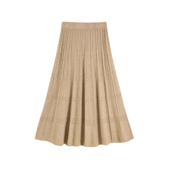 Damen Eleganter Strick-Maxirock Shop Nory