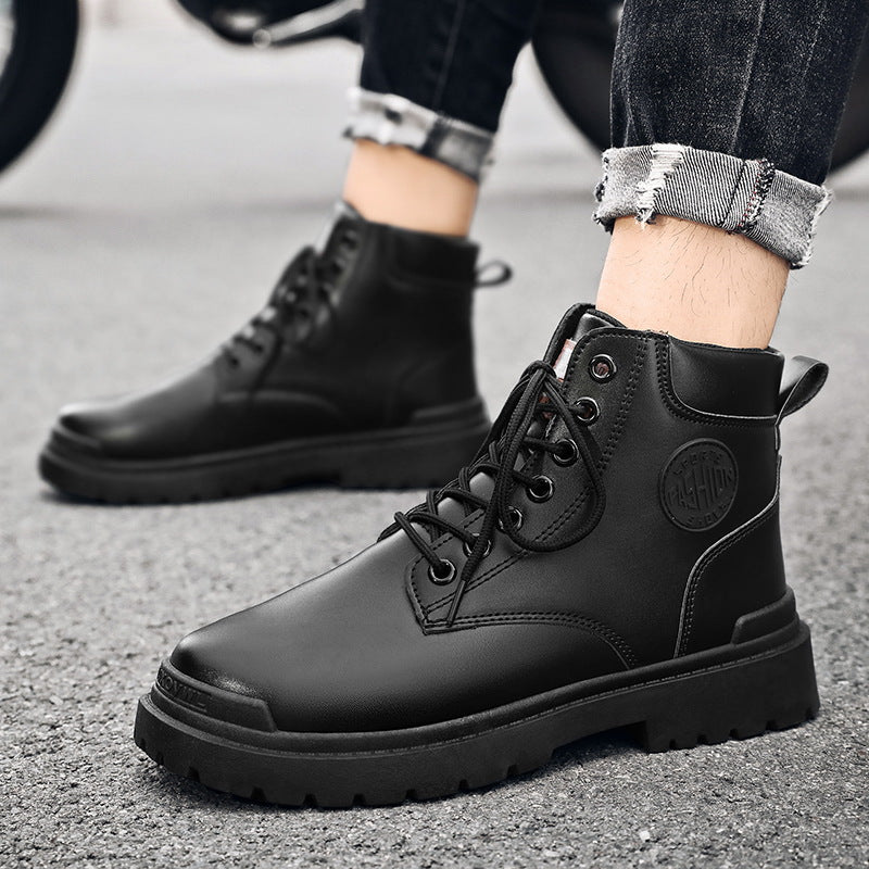 Herren Robuste Schnürboots aus hochwertigem Leder mit rutschfester Sohle