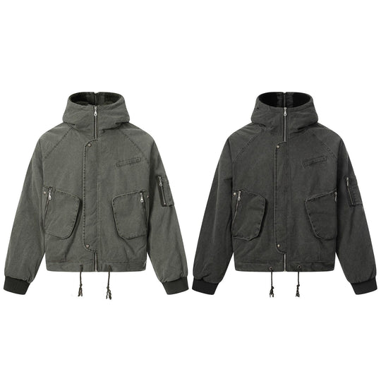 Herren Kurzjacke im Utility‑Look mit hohem Stehkragen und Kapuze Shop Nory