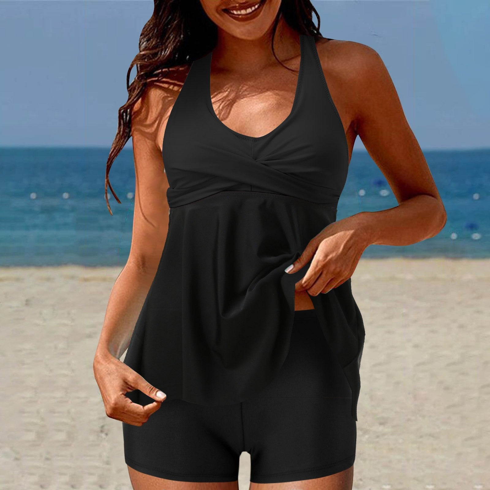 Damen Tankini-Set mit Hohe Taille und Sportlichem Flair Shopnory