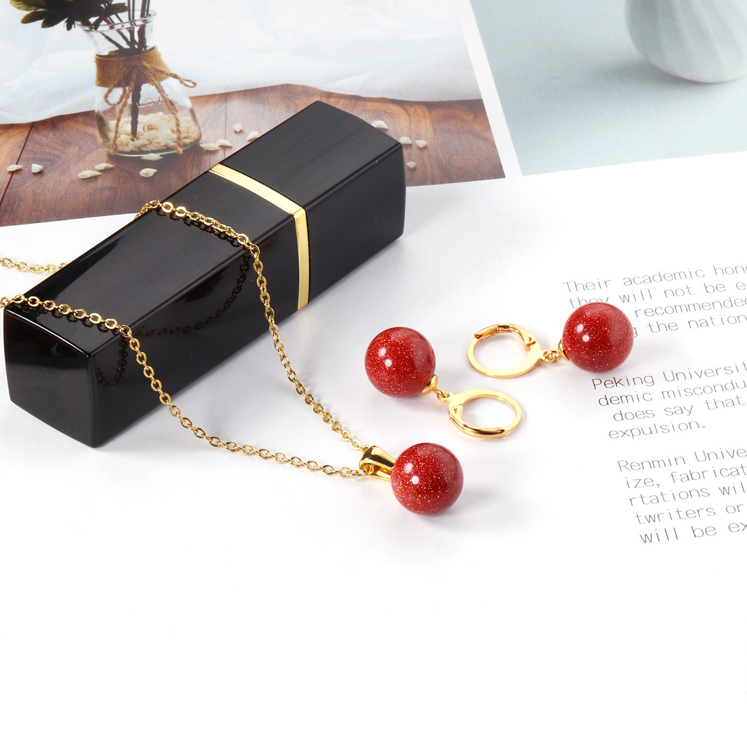 Damen Schmuckset mit eleganten Perlenanhängern Shop Nory