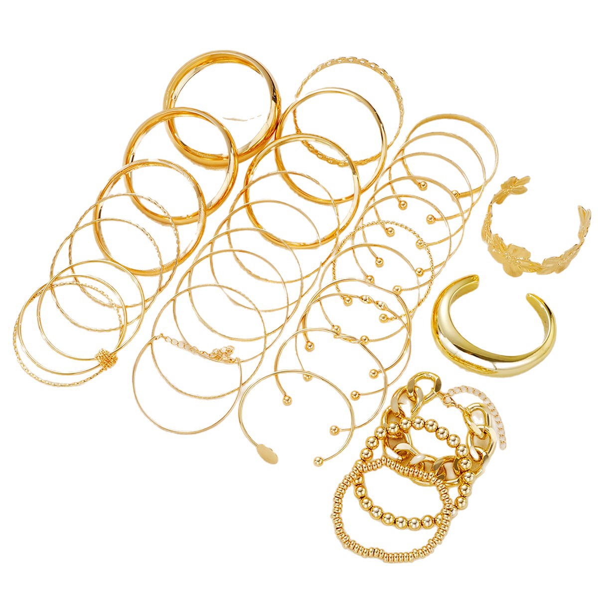 Damen Armreifen-Set mit kunstvollen Designs und glänzenden Oberflächen Shop Nory
