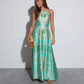 Damen Maxikleid mit verspielt floralem Design und schwingendem Rock Shopnory
