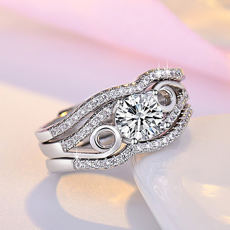 Damen Zarter Verlobungsring mit filigranem Design und funkelndem Zirkonia Shop Nory