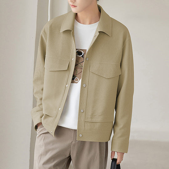 Herren Boxy Overshirt-Jacke mit Druckknöpfen und aufgesetzten Taschen Shop Nory
