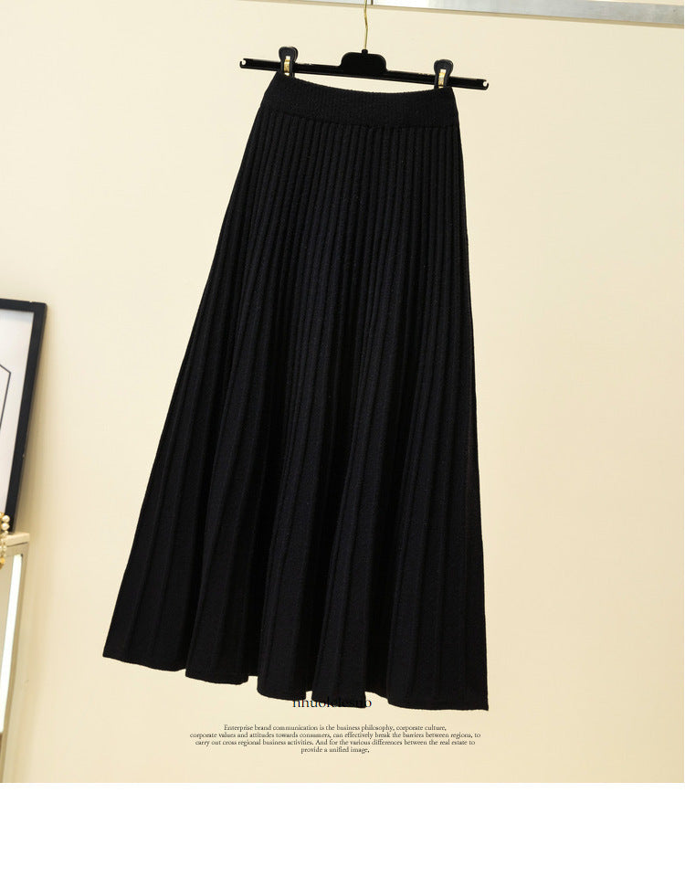 Damen Plissierter Maxirock aus weichem Strick Shop Nory 1787632206