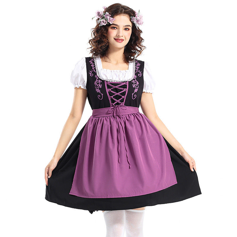 Damen nan traditionelles Dirndlkleid mit dekorativer Schnürung und abnehmbarer Schürze Shop Nory