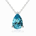 Damen Halskette mit tropfenförmigem Aquamarin-Anhänger und feinem Silberketten-Design Shop Nory