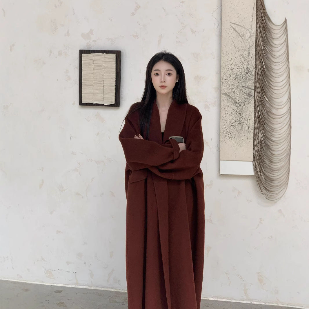Damen Oversized Wollmantel mit klassischem Reverskragen Shop Nory