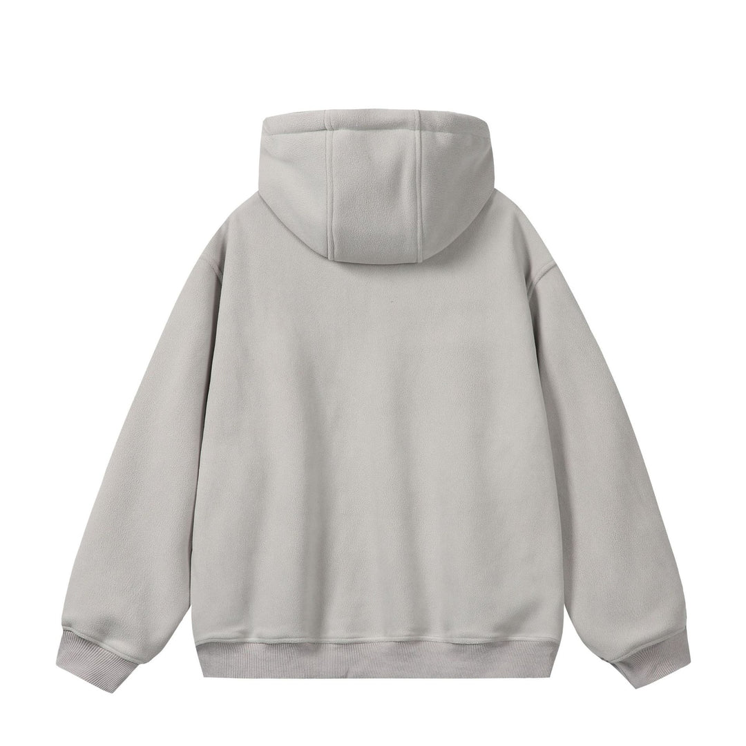 Unisex Oversize Fleece-Halbzip-Kapuzenpullover mit Kordelzug und Rippbündchen Shop Nory