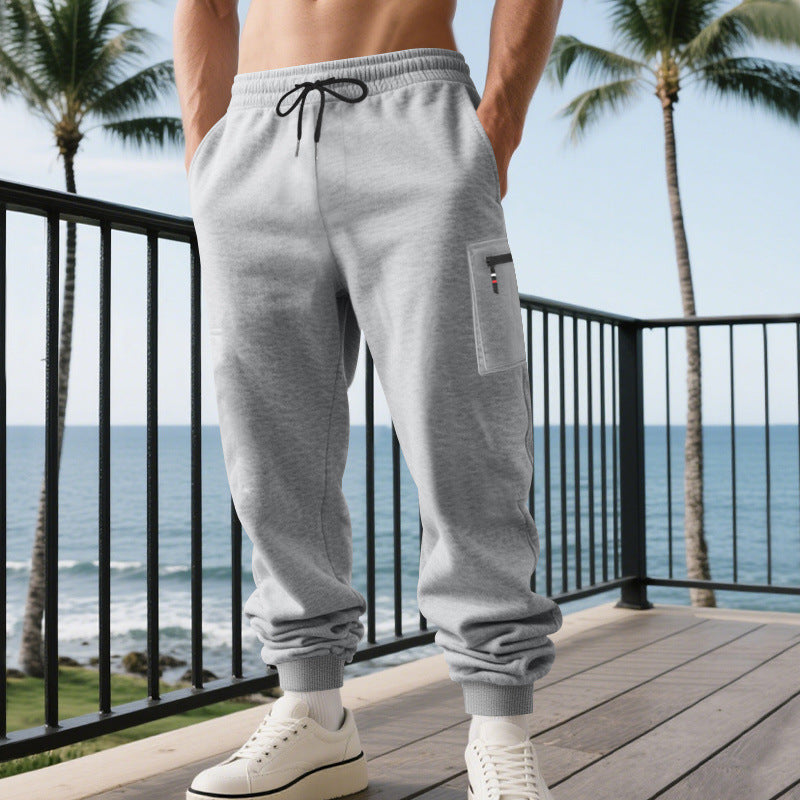 Herren lässige Jogginghose mit Cargo-Reißverschlusstasche, elastischem Bund und gerippten Bündchen Shop Nory