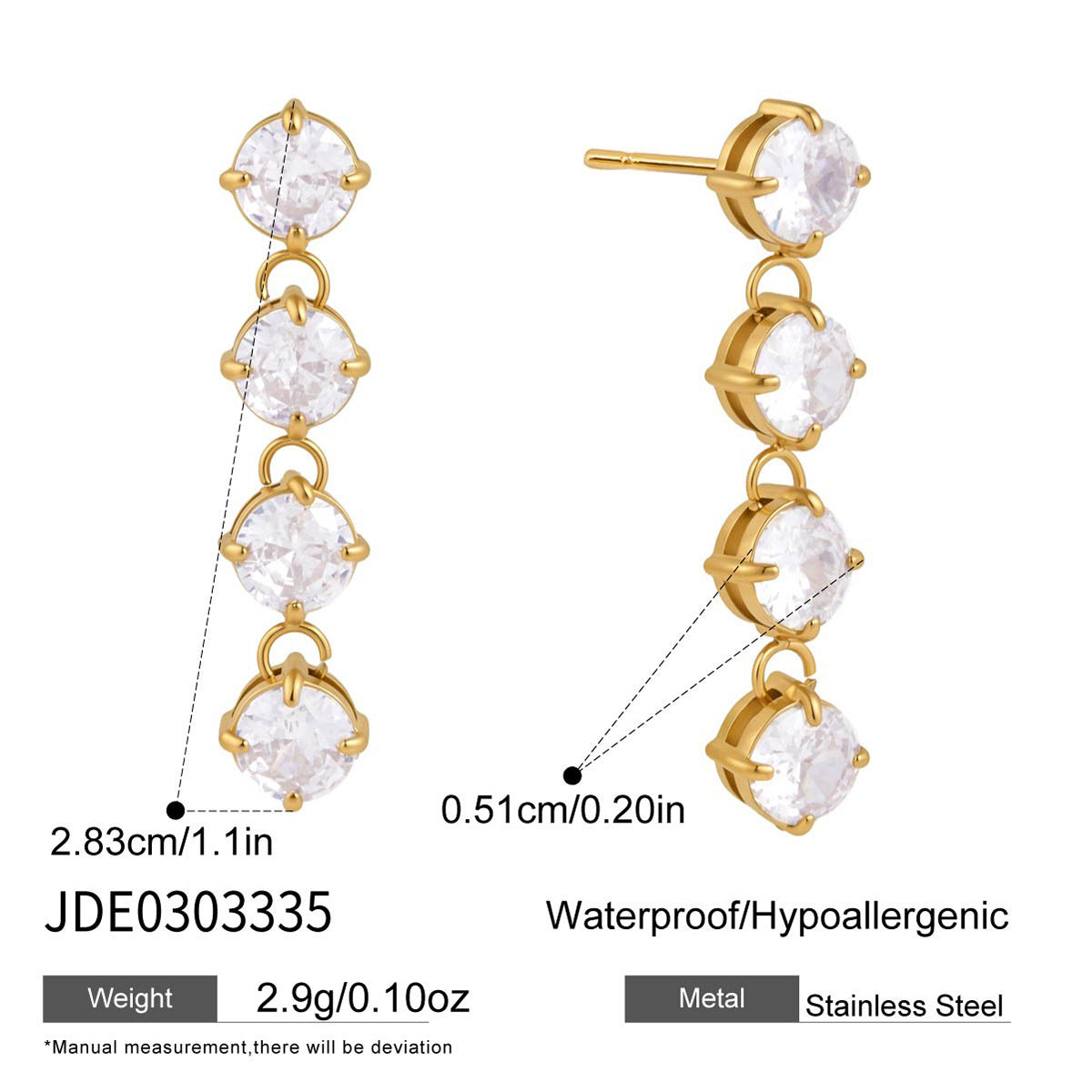 Damen Elegante Ohrhänger mit funkelnden Zirkonia und hypoallergenen Eigenschaften Shop Nory