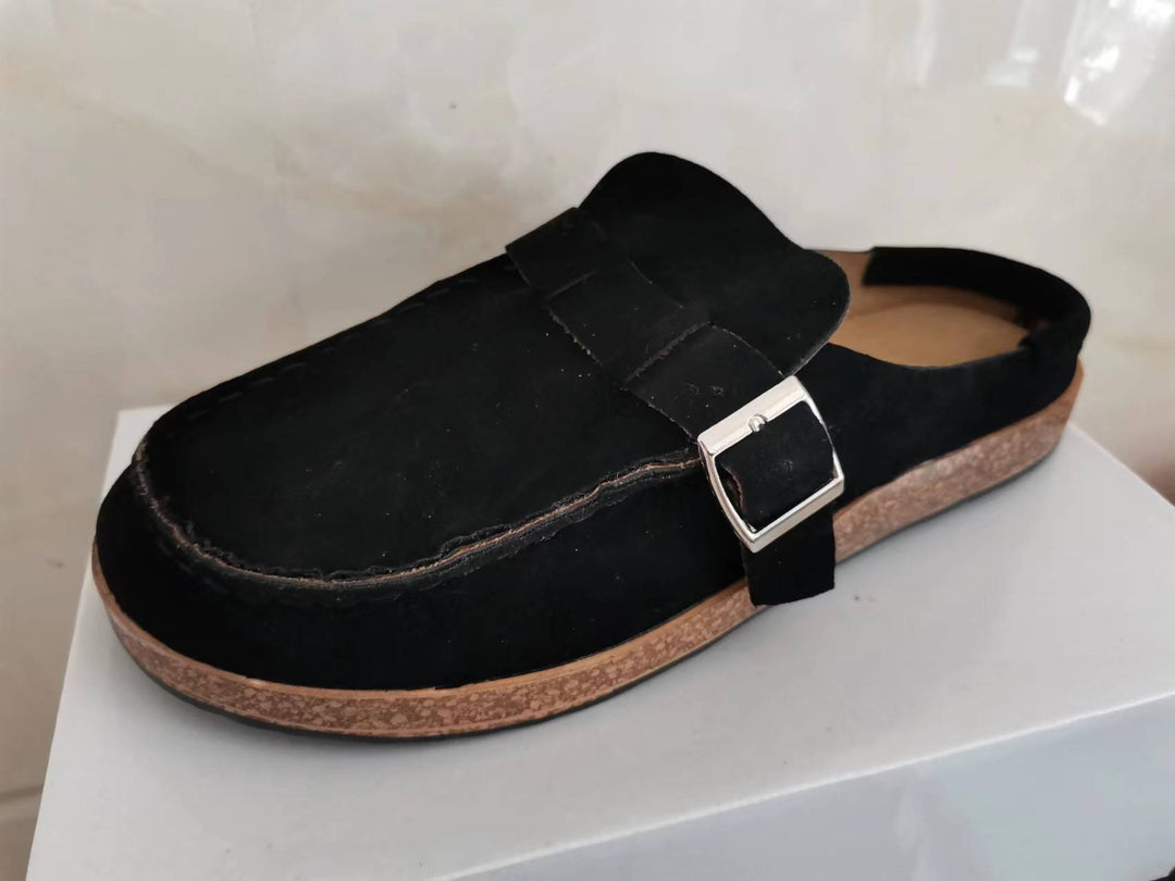 Damen Mokassin-Mule mit verstellbarer Schnalle und Kork-Plateau Shop Nory