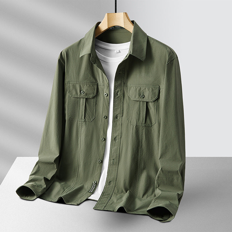 Herren Leichtes Utility-Overshirt aus Baumwollmix mit Brustklappen und entspannter Passform Shop Nory