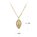Damen Halskette mit elegantem Blattanhänger und funkelndem Zirkonbesatz Shop Nory