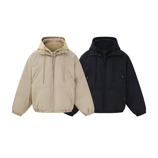 Unisex Kurze Boxy‑Wattierte Kapuzenjacke mit Fleecefutter und elastischem Saum Shop Nory