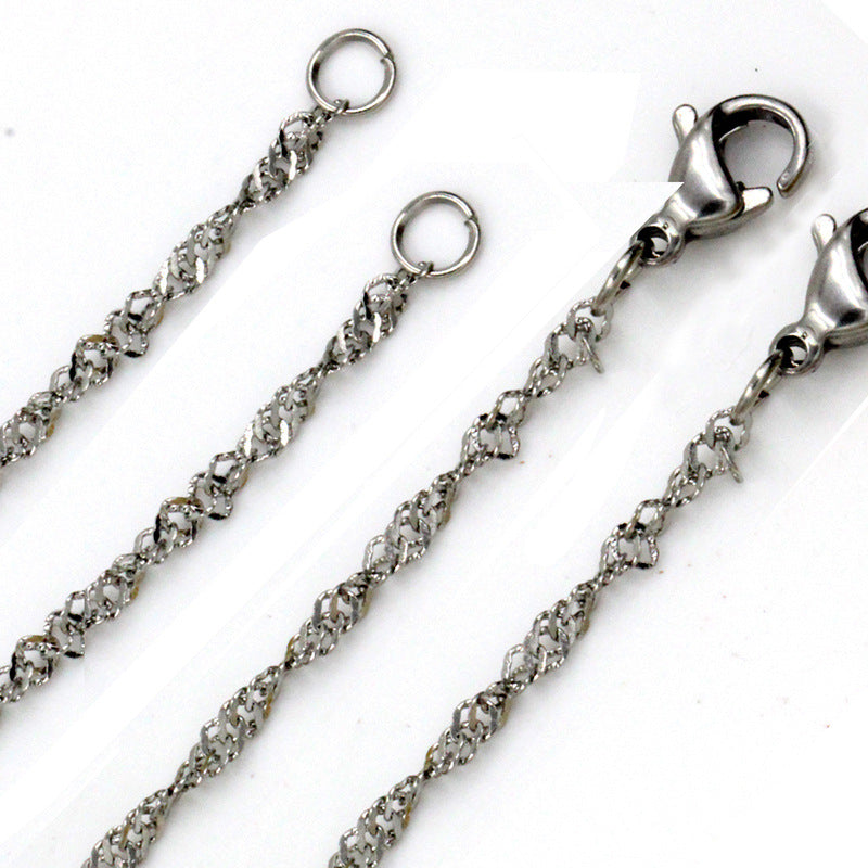 Damen Edelstahl Kette mit elegantem geflochtenem Design Shop Nory