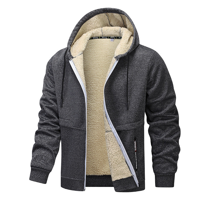 Herren Sherpa‑gefütterte Zip‑Hoodiejacke im Urban‑Casual‑Stil mit Teddyfleece‑Innenfutter Shop Nory