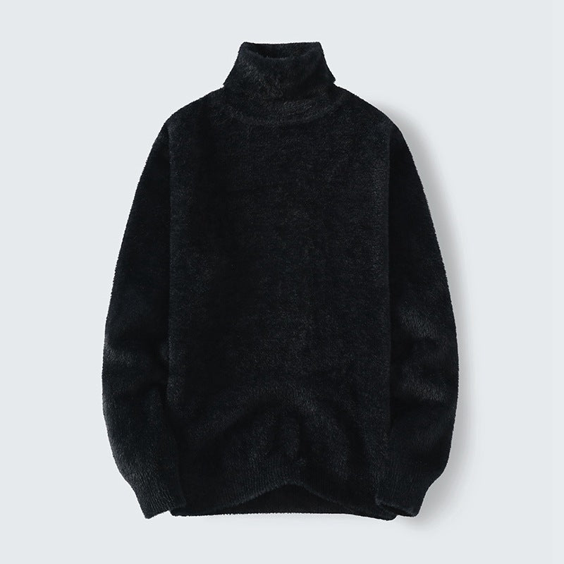 Herren warmer Rollkragenpullover aus weichem Strickstoff